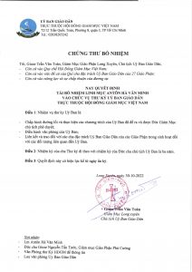 Chứng thư tái bổ nhiệm Thư ký Ủy ban Giáo Dân 3 CHUNG THU BO NHIEM 2
