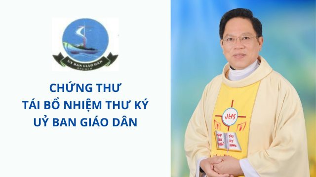 Chứng thư tái bổ nhiệm Thư ký Ủy ban Giáo Dân 1 chung thu tai bo nhiem thu ky uy ban giao dan747569